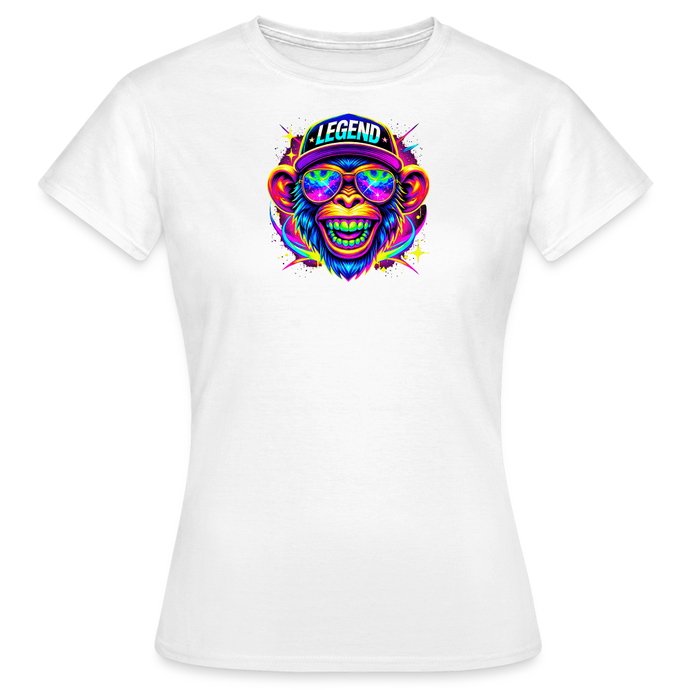 Frauen T-Shirt - lustiges cooles Affen Motiv - WeiĂ