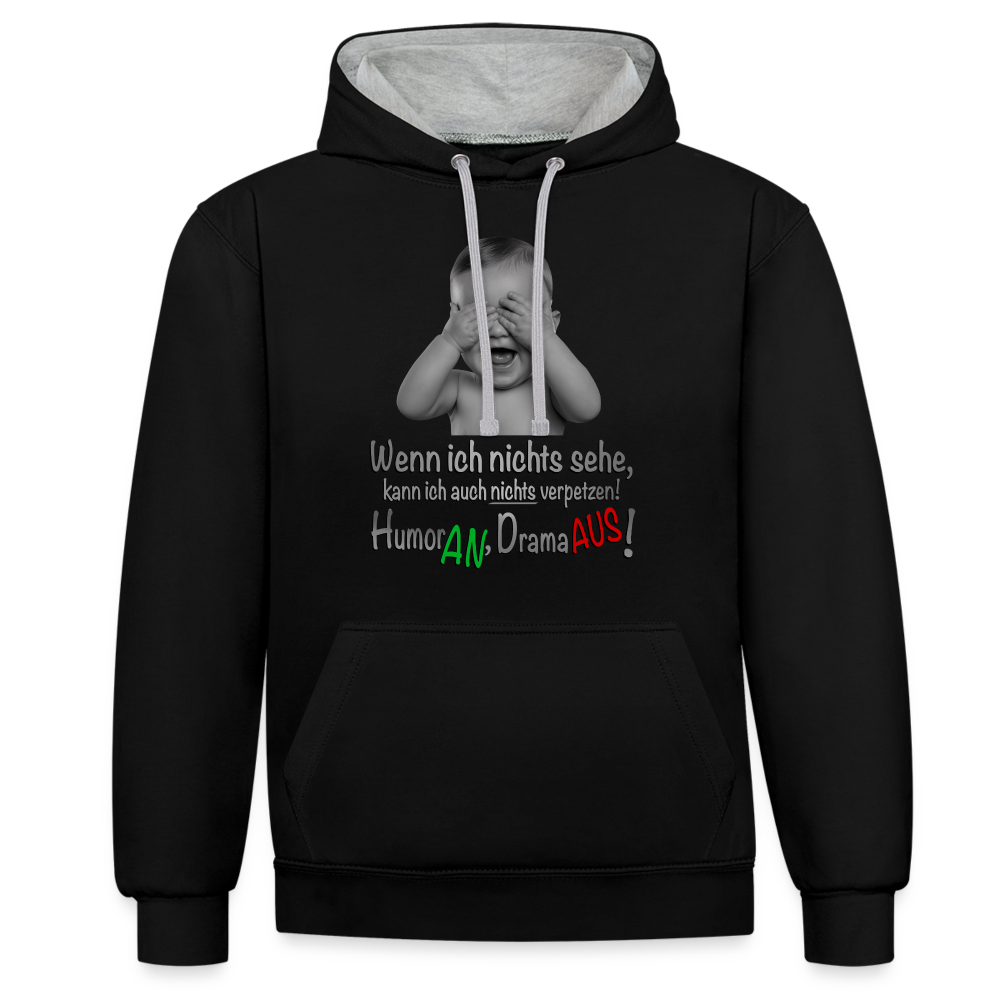 Humor AN, Drama AUS - Hoodie - Schwarz/Grau meliert