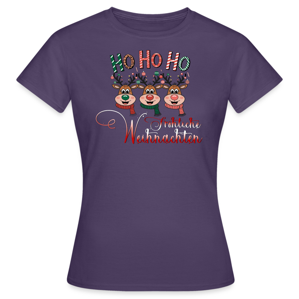 Fröhliche Weihnachten T-Shirt - Dunkellila