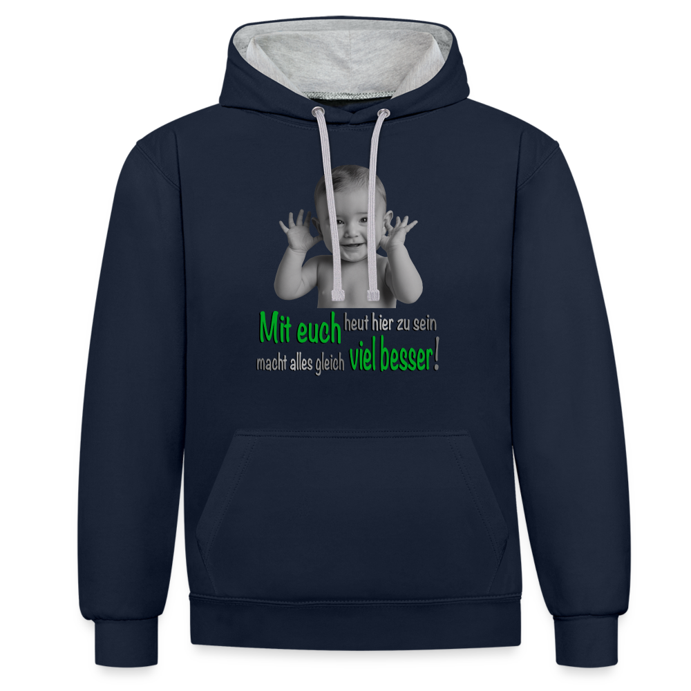 Mit euch viel besser 2 Color Hoodie - Navy/Grau meliert