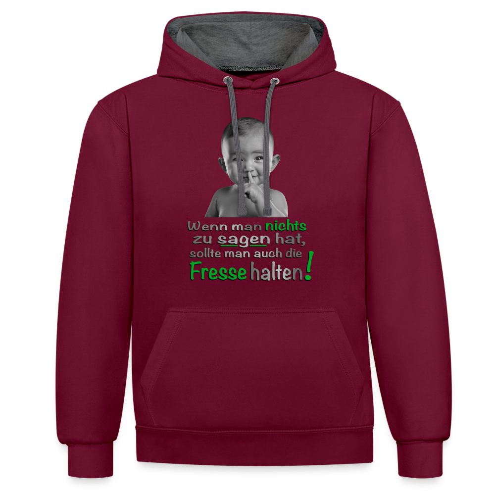 Hoodie mit provokantem Design - Weinrot/Anthrazit