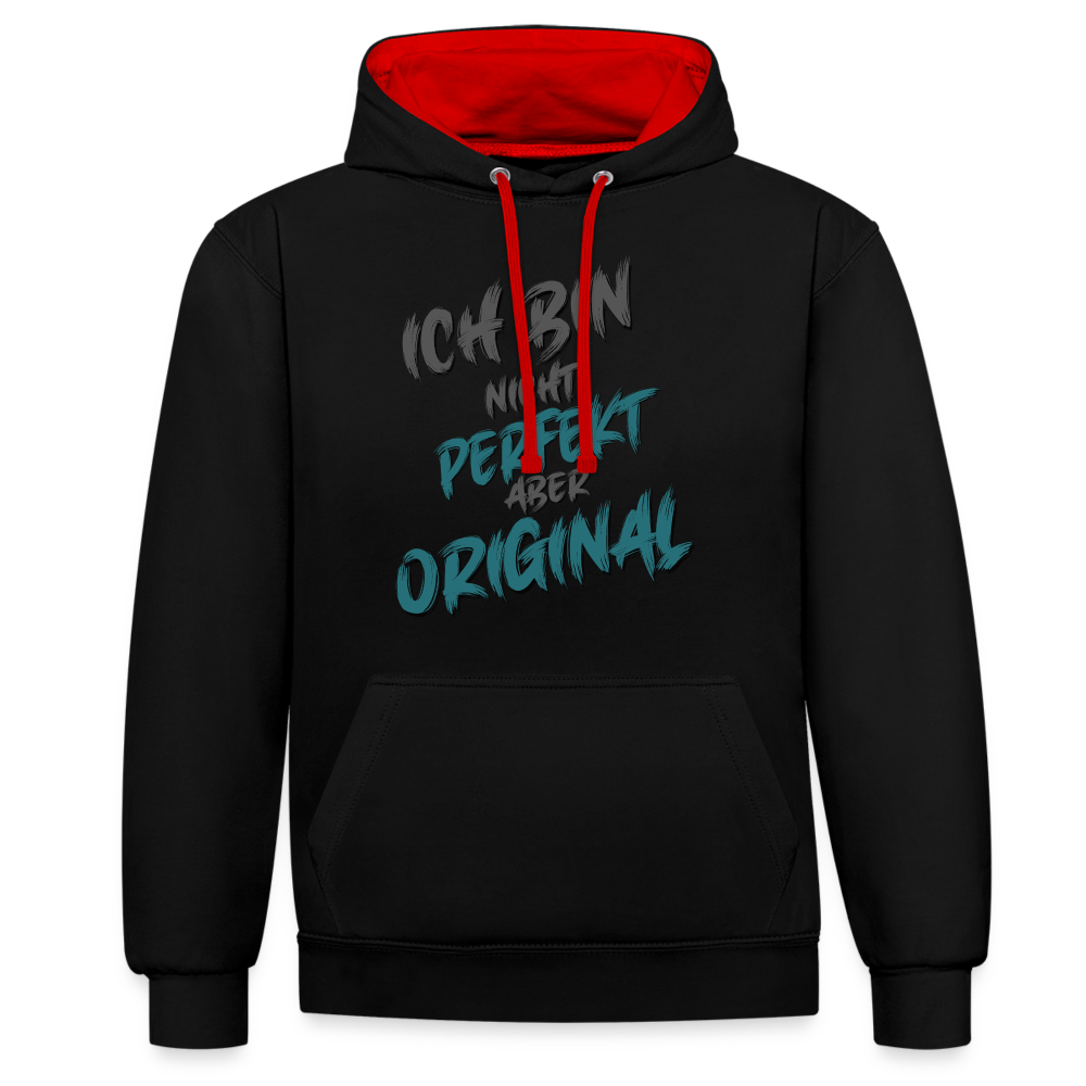 Ich bin nicht perfekt Hoodie - Schwarz/Rot