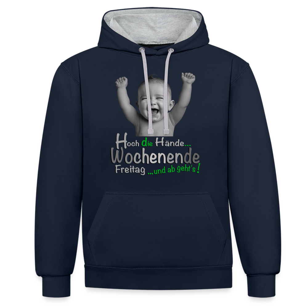 Hoch die Hände Wochenende Hoodie - Navy/Grau meliert