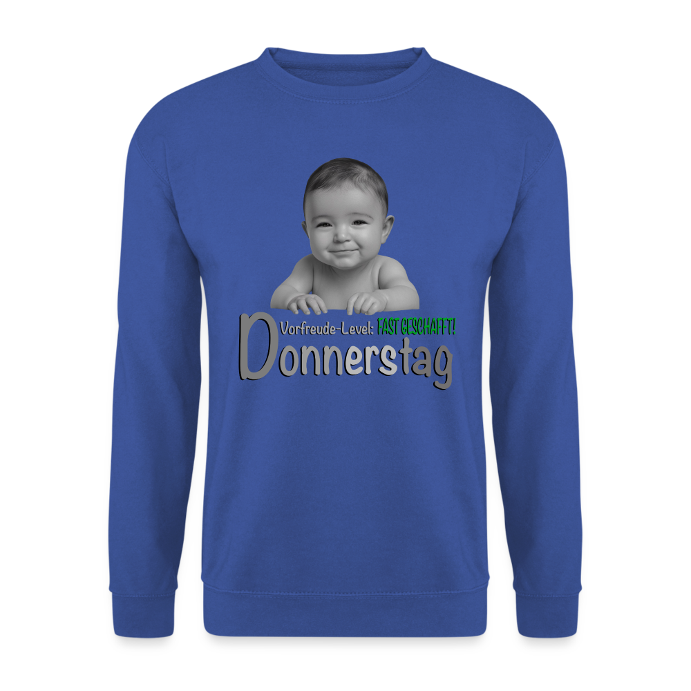 Donnerstag - Vorfreude-Level - Pulli - Royalblau