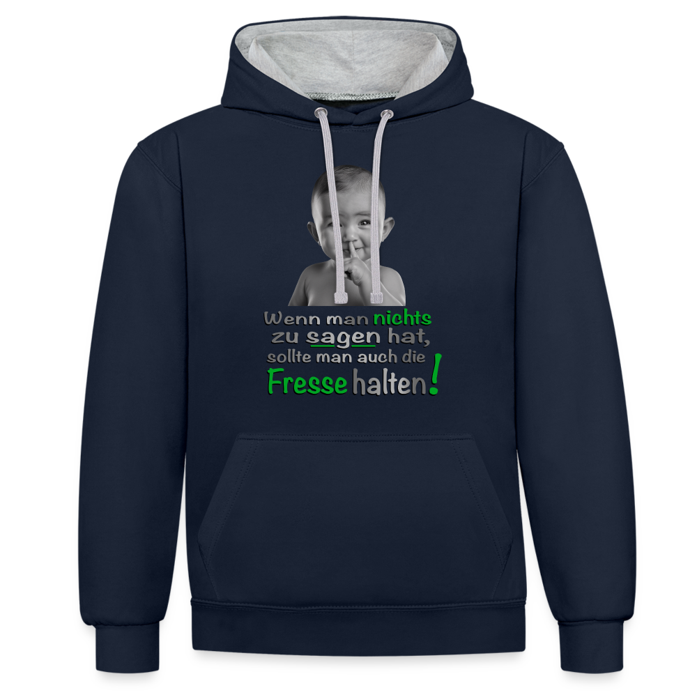 Hoodie mit provokantem Design - Navy/Grau meliert