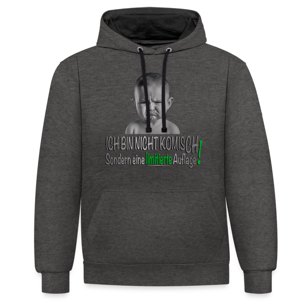 Ich bin nicht komisch 2 Color Hoodie - Anthrazit/Schwarz