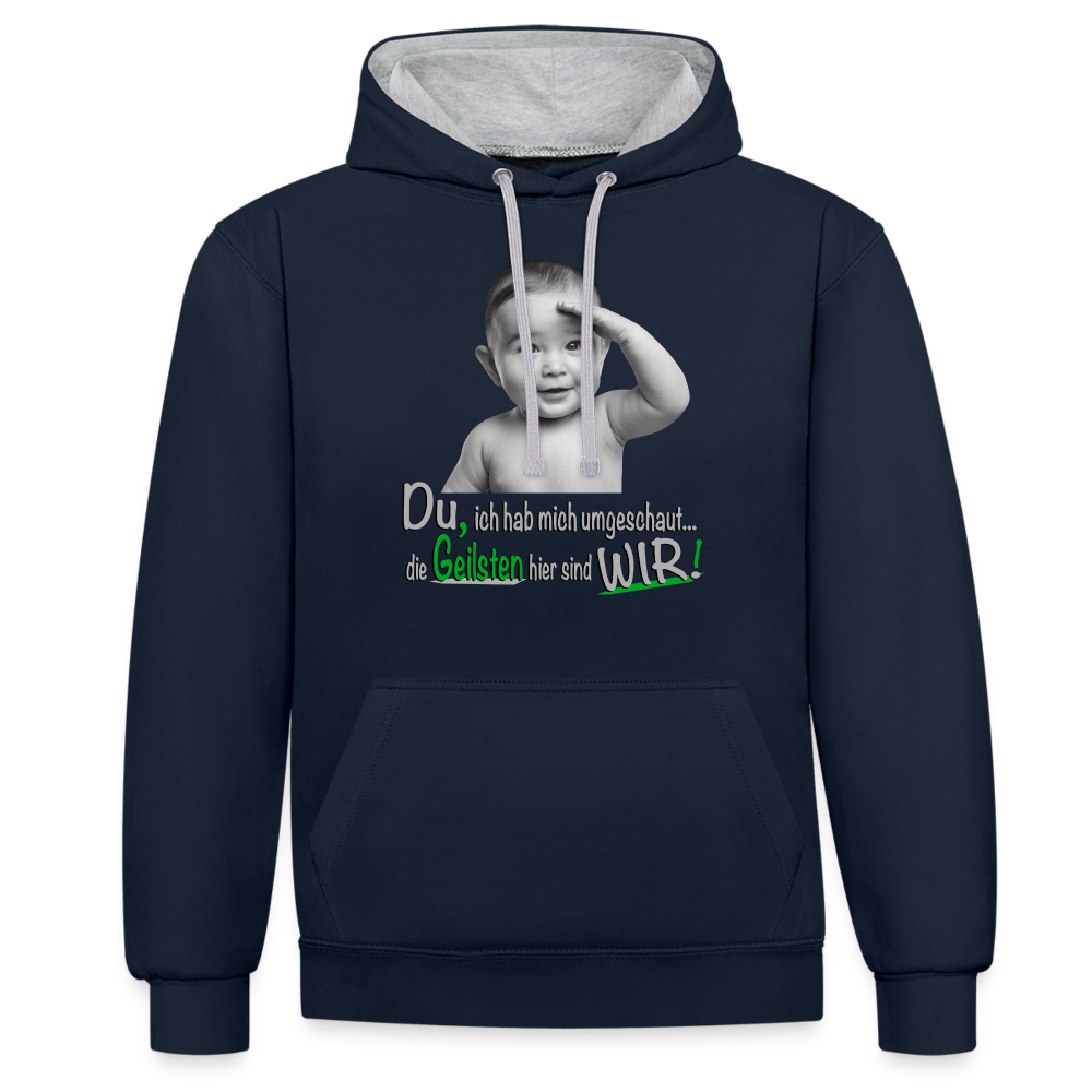 Alles richtig gemacht - Premium Hoodie 😉 - Navy/Grau meliert
