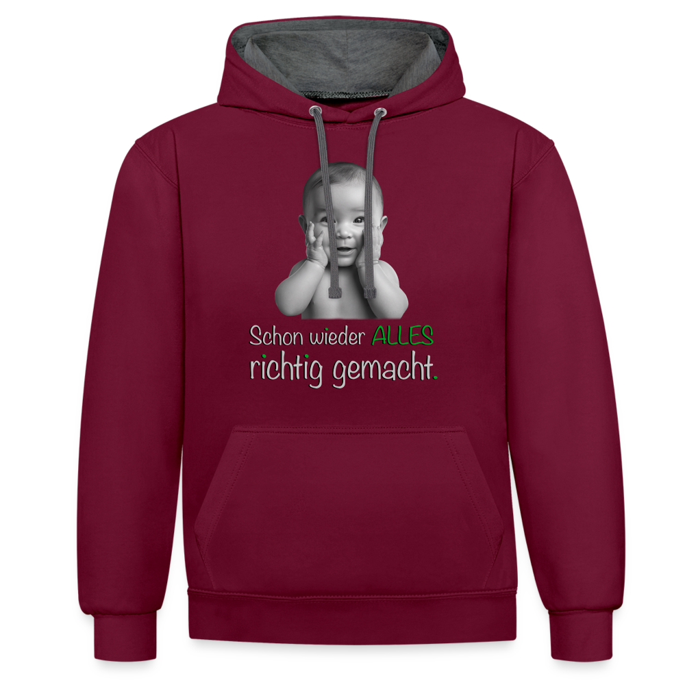 Alles richtig gemacht - Premium Hoodie 😉 - Weinrot/Anthrazit