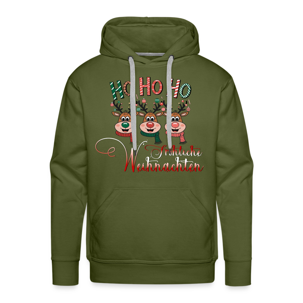 Fröhliche Weihnachten Premium Hoodie - Olivgrün