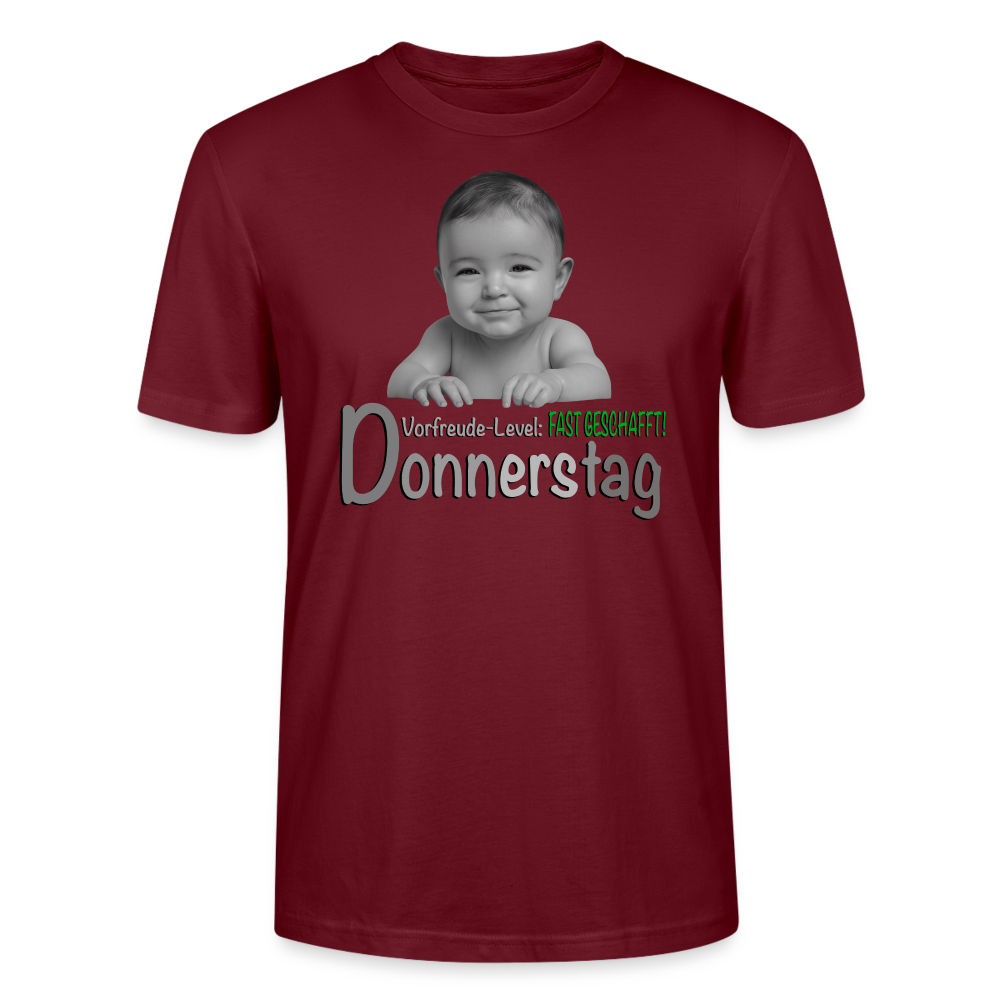 Donnerstag- Vorfreude-Level - T-Shirt - Burgunderrot