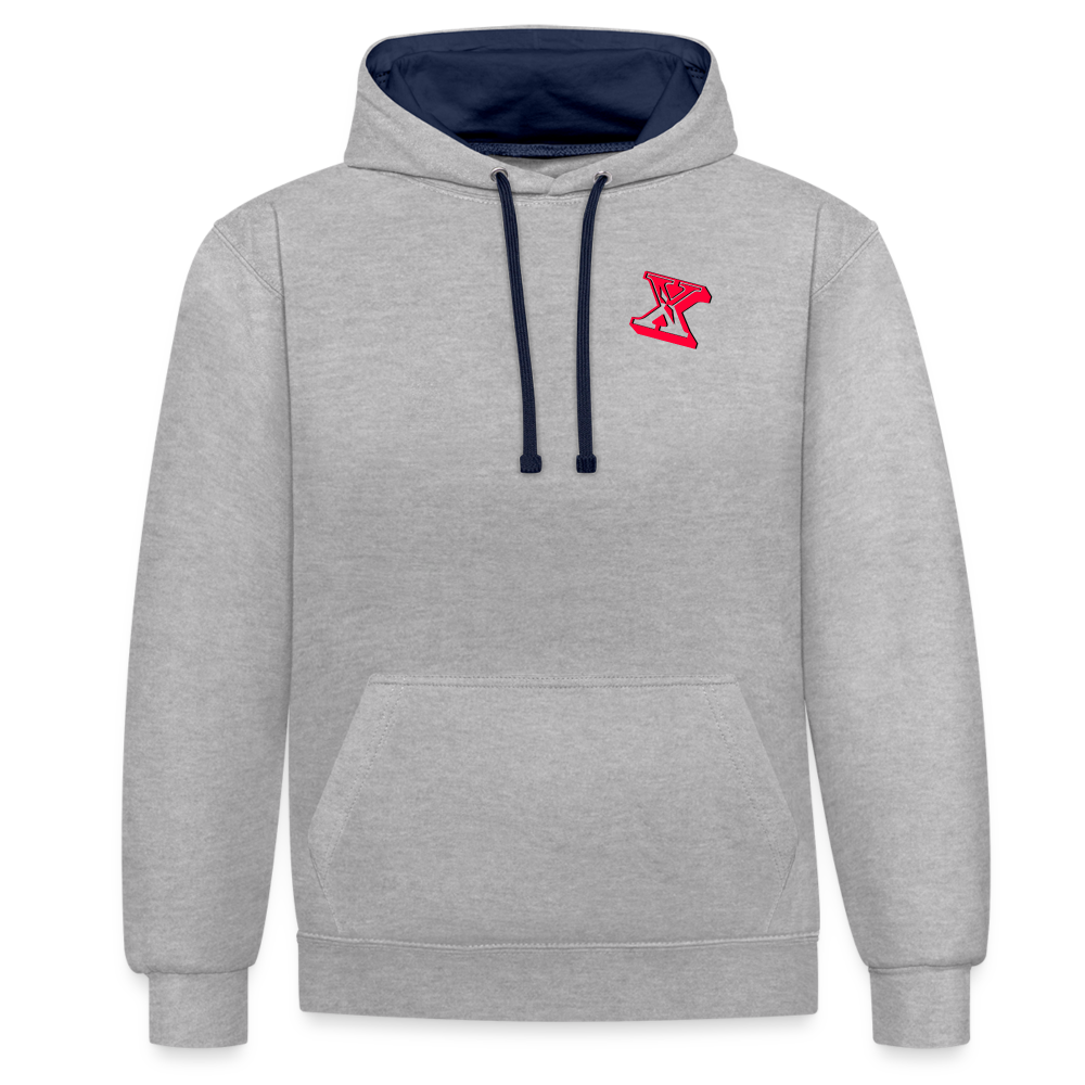 Cooler Freizeit Hoodie - Grau meliert/Navy