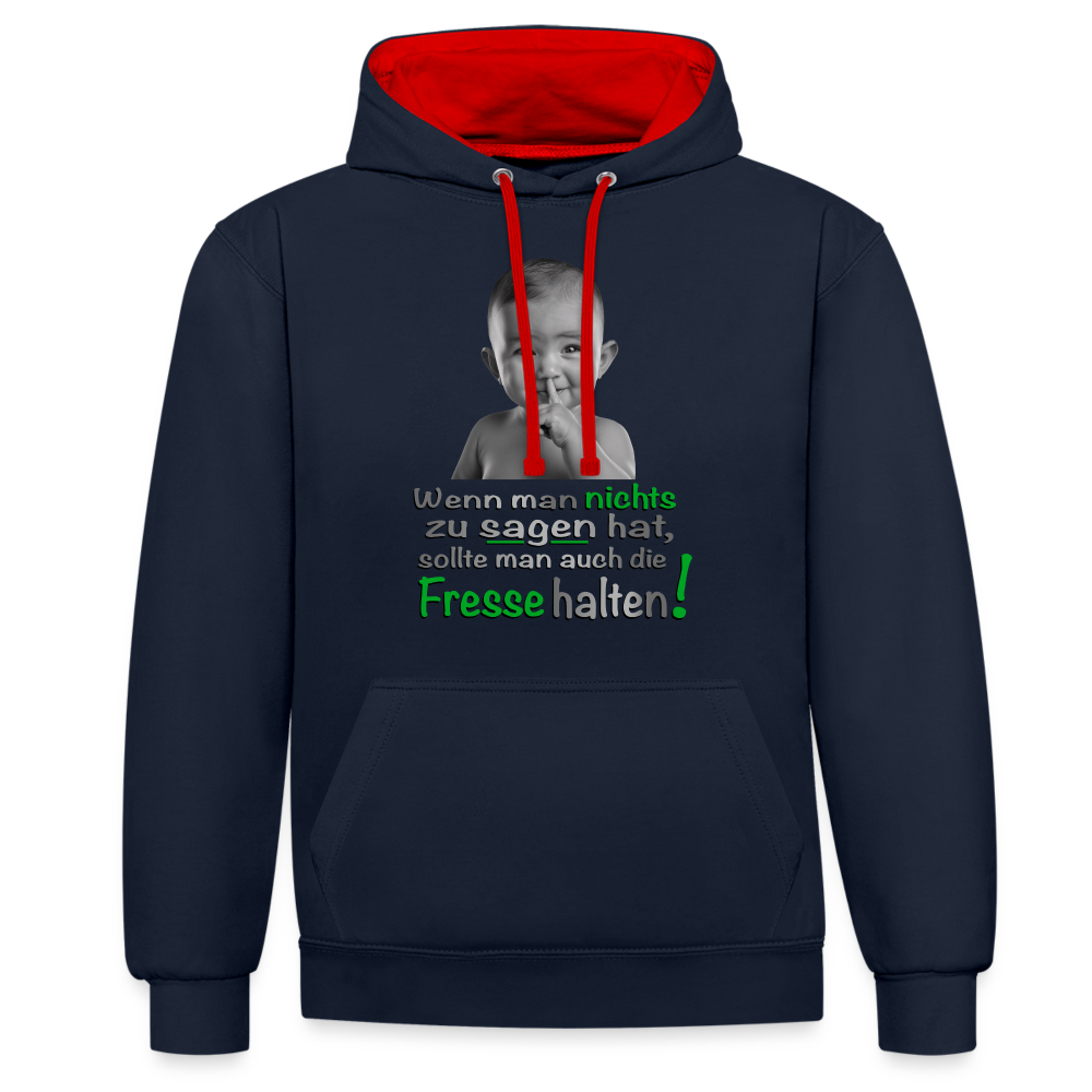 Hoodie mit provokantem Design - Navy/Rot
