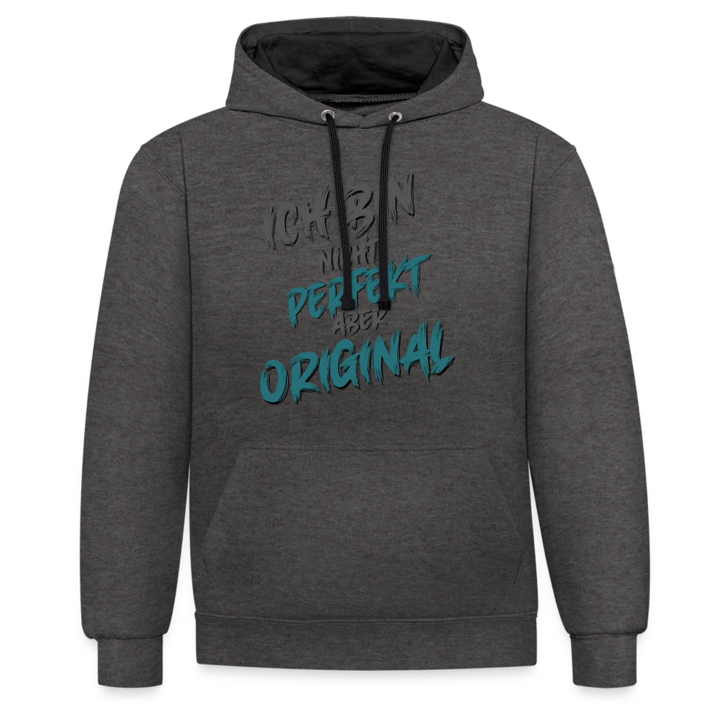 Ich bin nicht perfekt Hoodie - Anthrazit/Schwarz