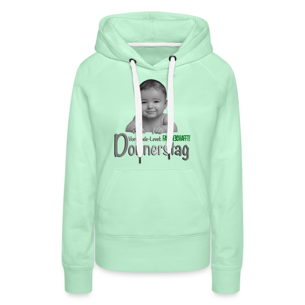 Donnerstag- Vorfreude-Level - Hoodie - helles Mintgrün