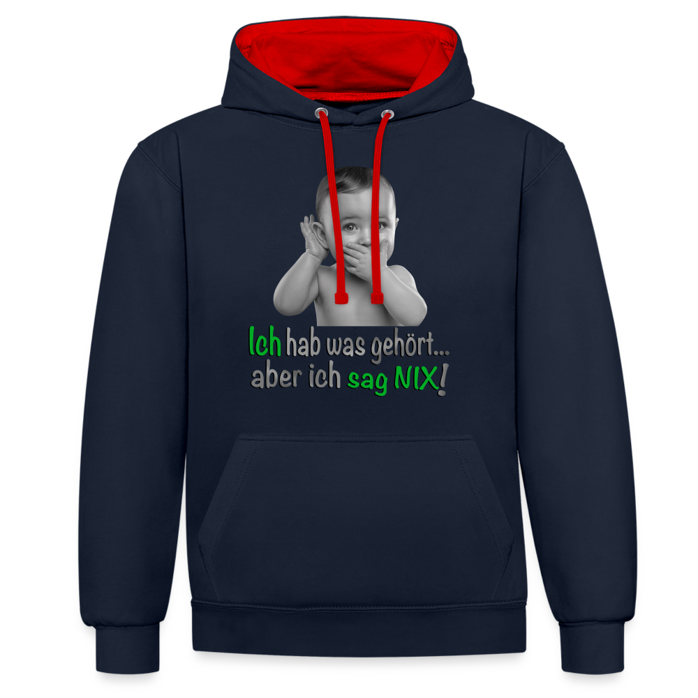 Ich sag NIX - Hoodie - Navy/Rot