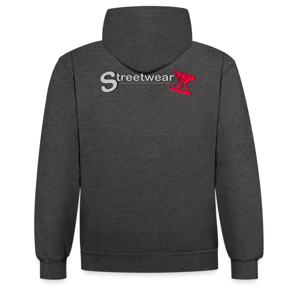 Cooler Freizeit Hoodie - Anthrazit/Schwarz
