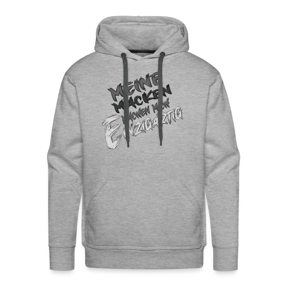 Einzigartige Macken Premium Hoodie - Grau meliert