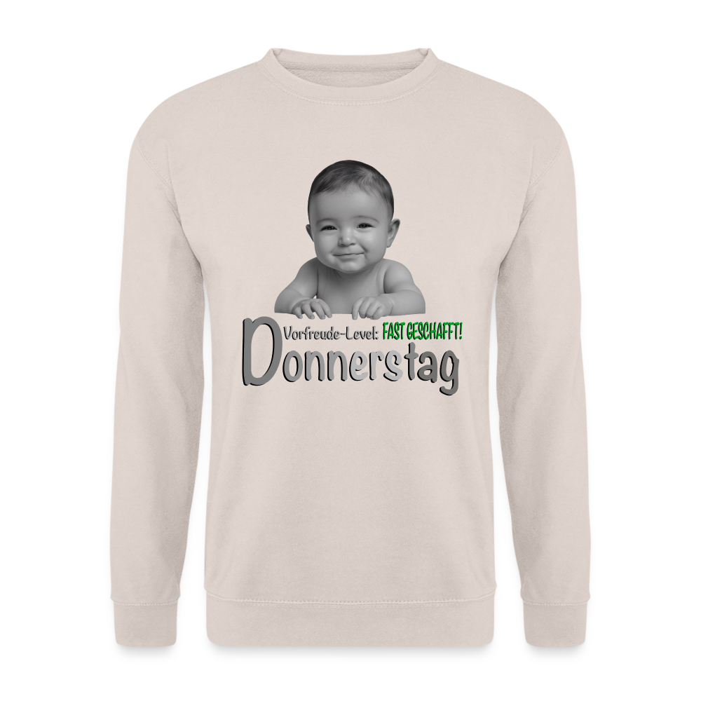 Donnerstag - Vorfreude-Level - Pulli - Sand