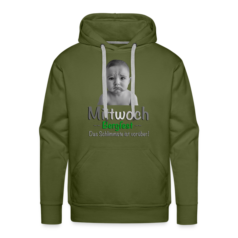Mittwoch endlich Bergfest Hoodie - Olivgrün