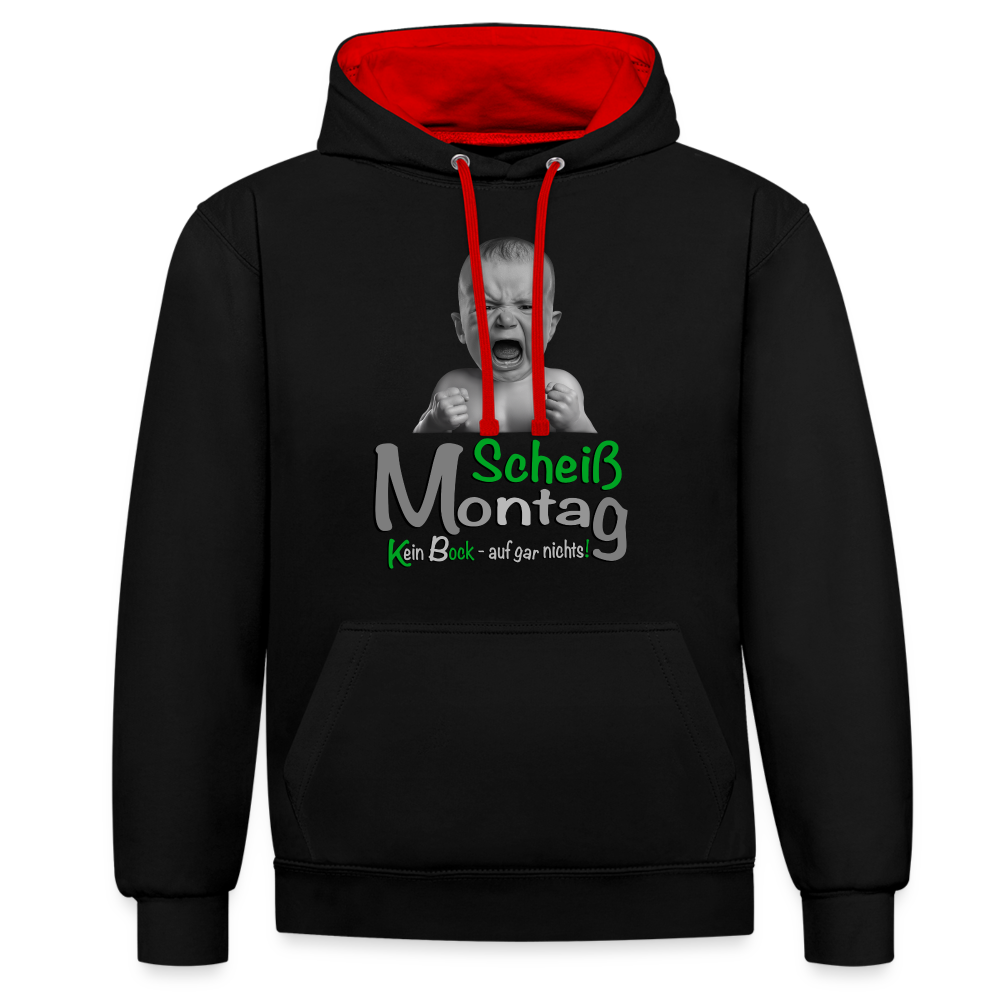 Montag ist ätzend Hoodie - Schwarz/Rot