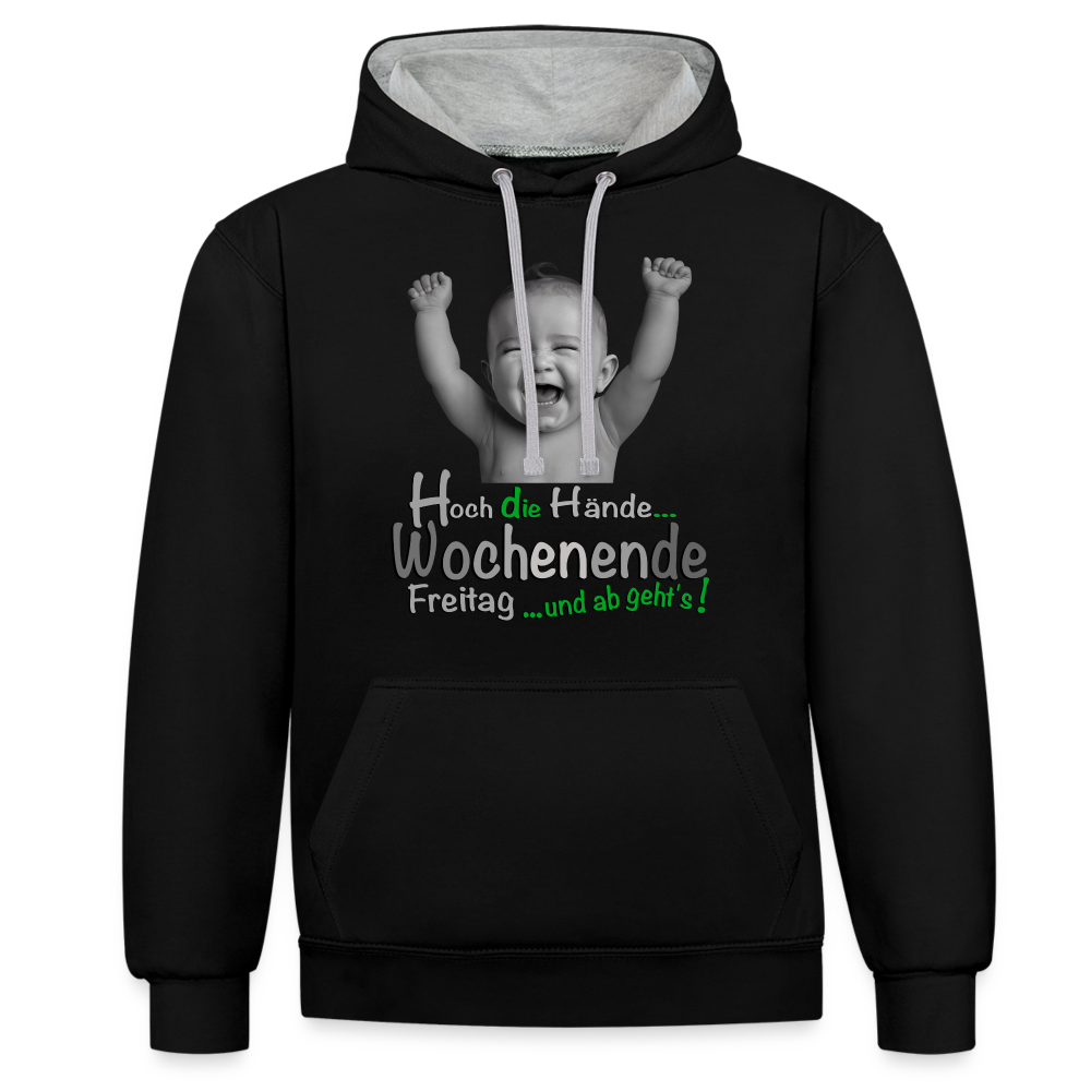 Hoch die Hände Wochenende Hoodie - Schwarz/Grau meliert