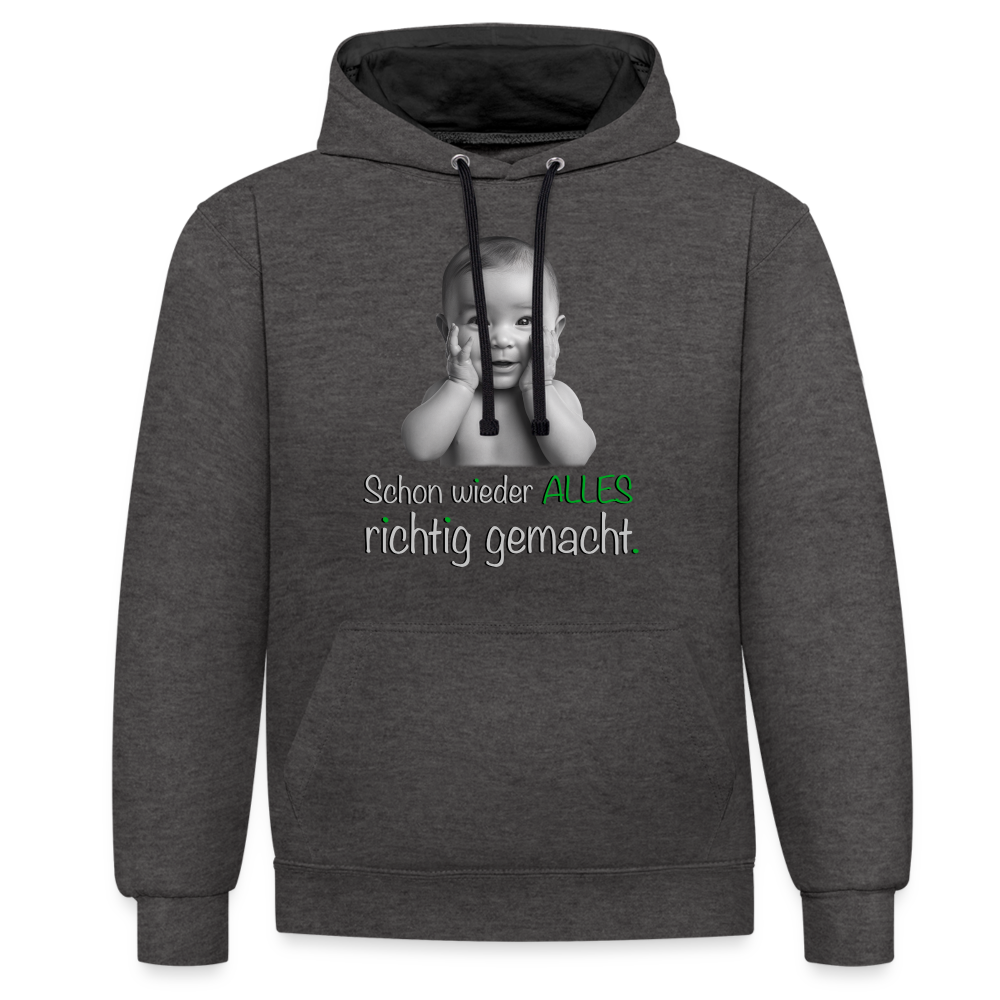 Alles richtig gemacht - Premium Hoodie 😉 - Anthrazit/Schwarz