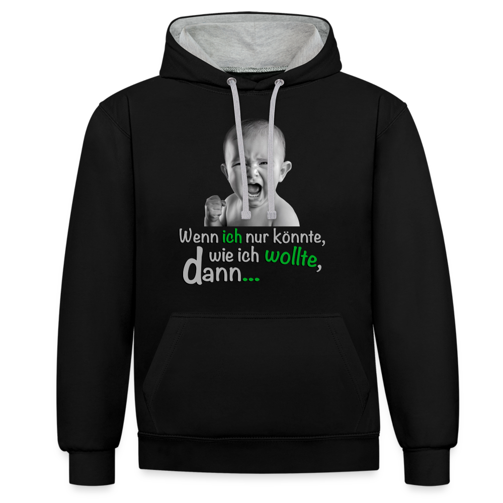 Wenn ich nur könnte - Hoodie - Schwarz/Grau meliert