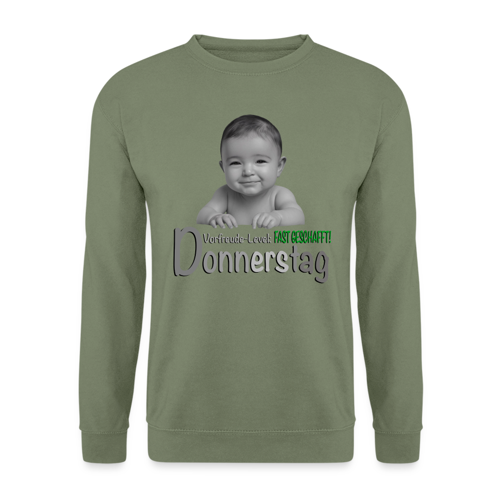 Donnerstag - Vorfreude-Level - Pulli - Armeegrün