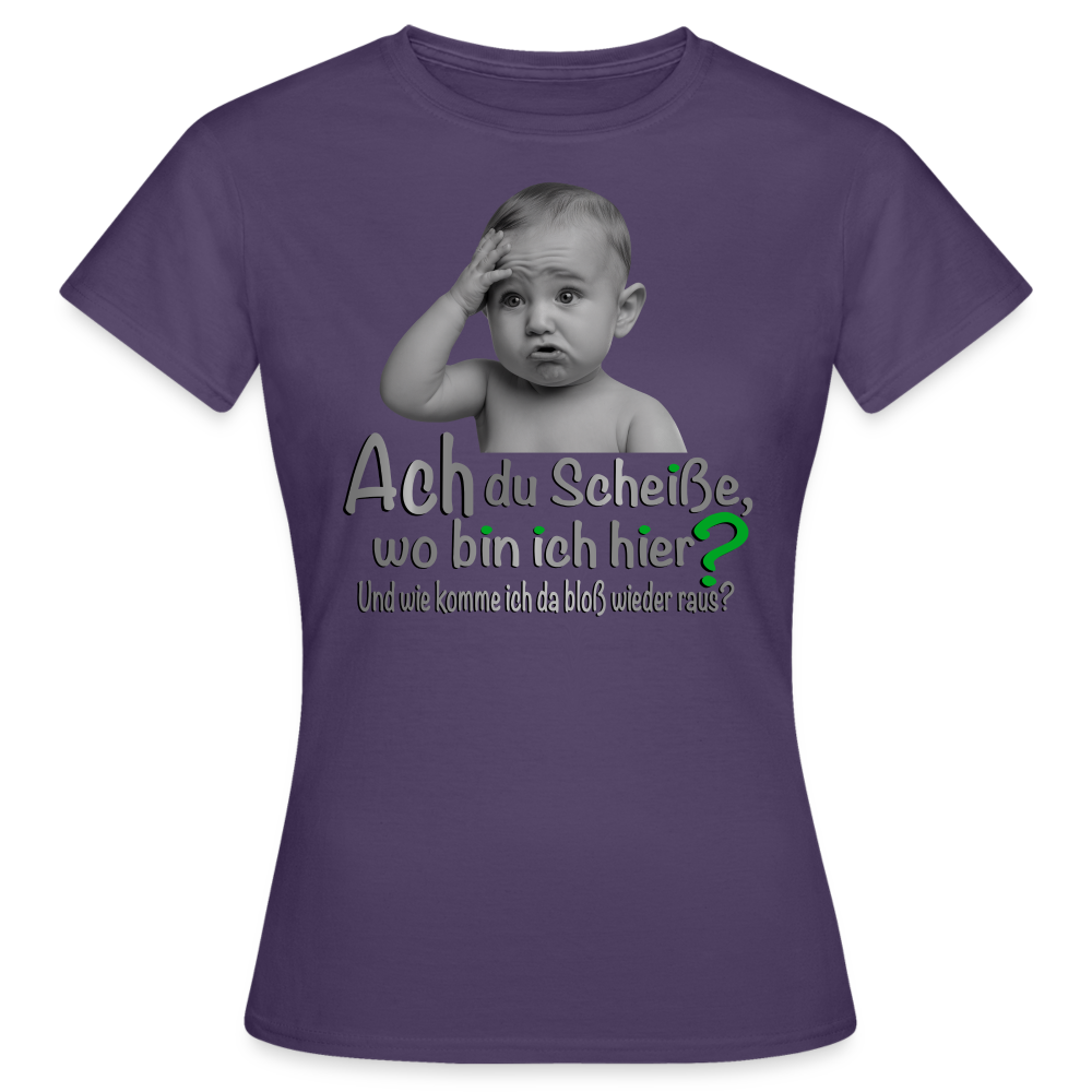 Wo bin ich hier shirt - Dunkellila