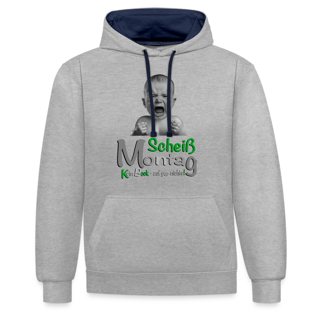 Montag ist ätzend Hoodie - Grau meliert/Navy