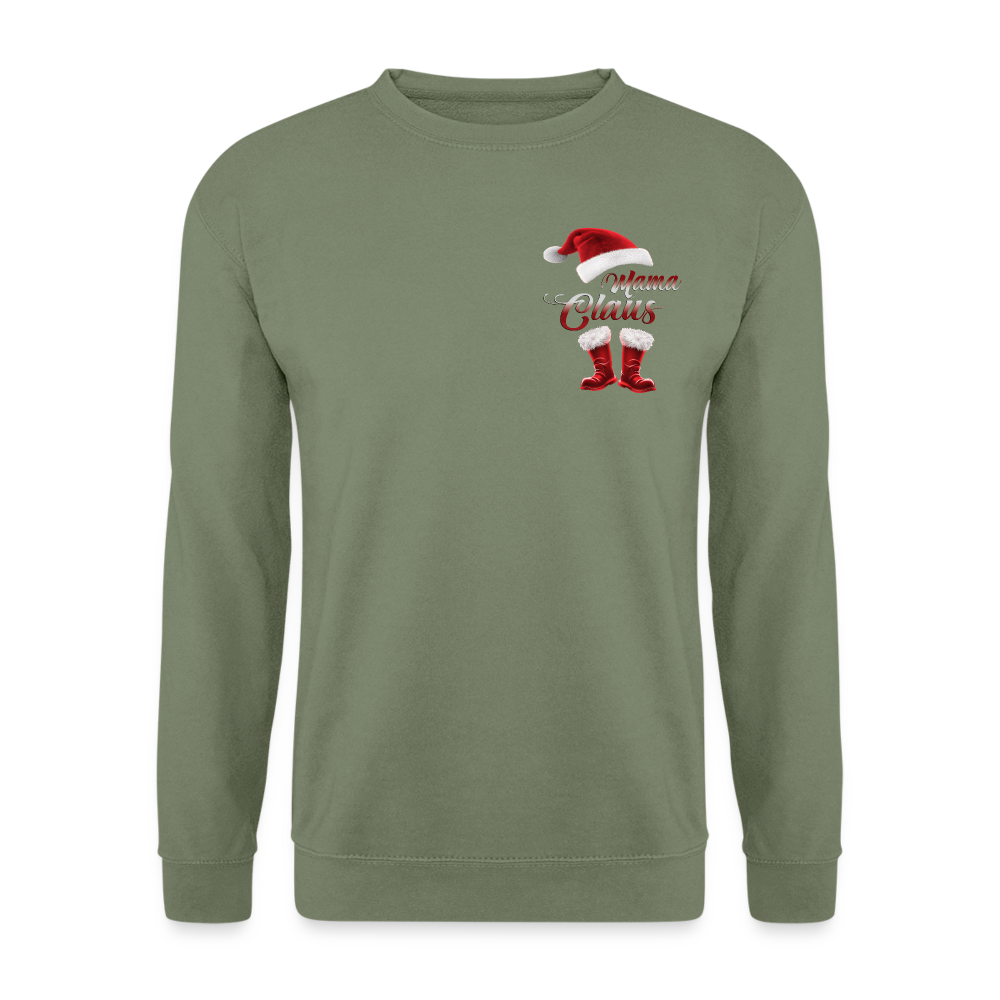 Festlicher Mama Claus Pullover - Armeegrün
