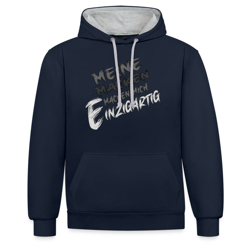 Einzigartige Macken - Navy/Grau meliert