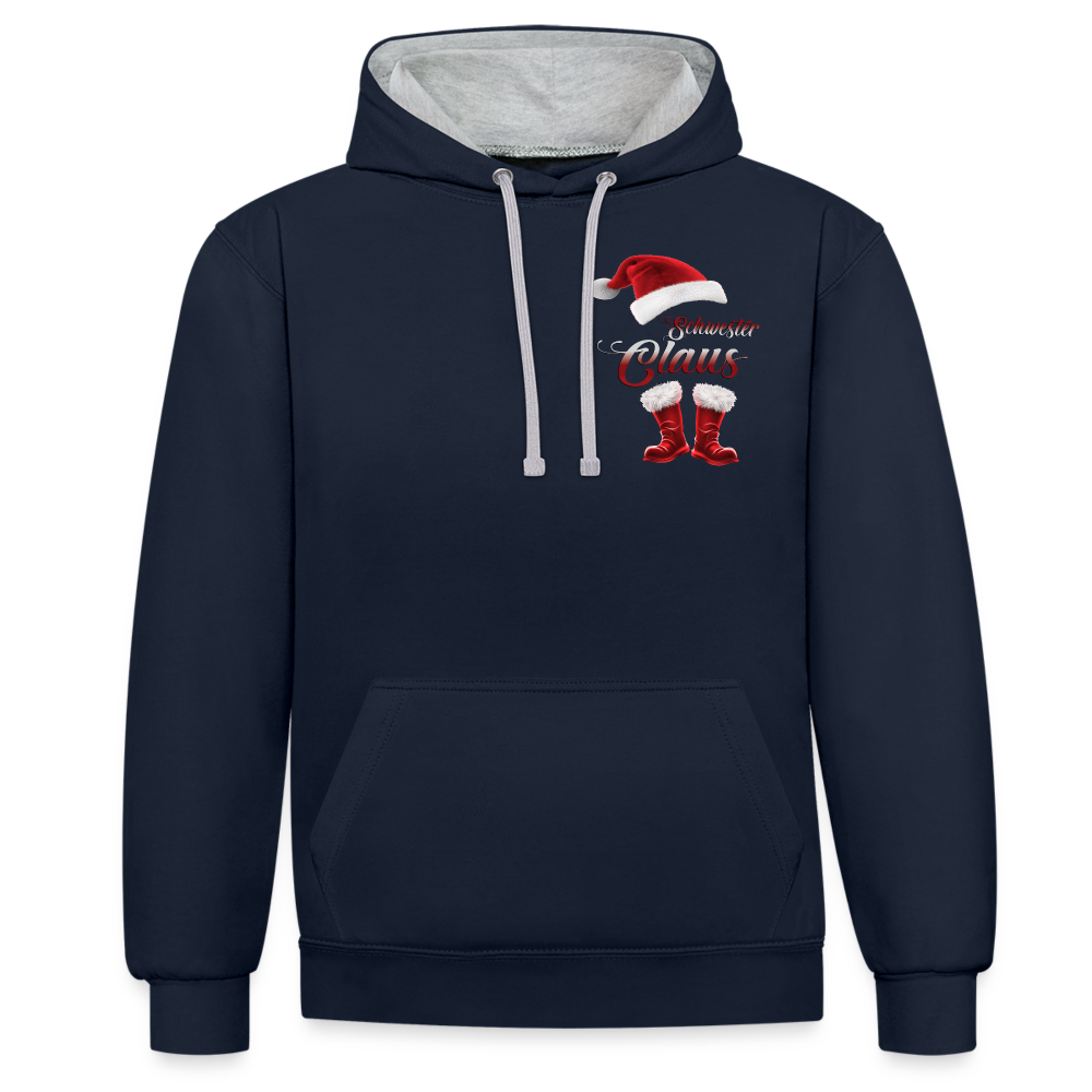 Schwester Claus 2 Color Hoodie - Navy/Grau meliert