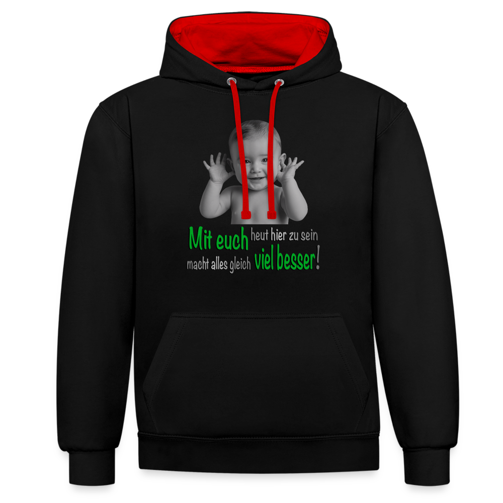 Mit euch viel besser 2 Color Hoodie - Schwarz/Rot