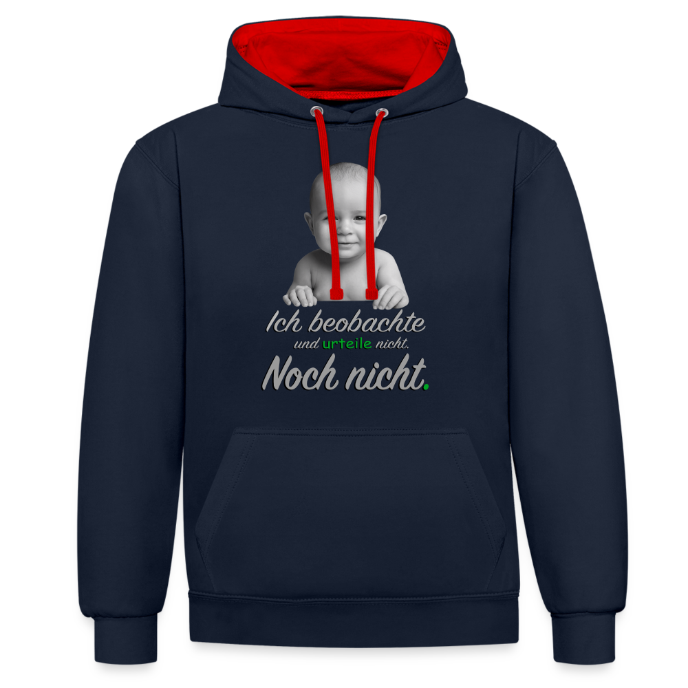Ich beobachte nicht - Premium Hoodie đ - Navy/Rot