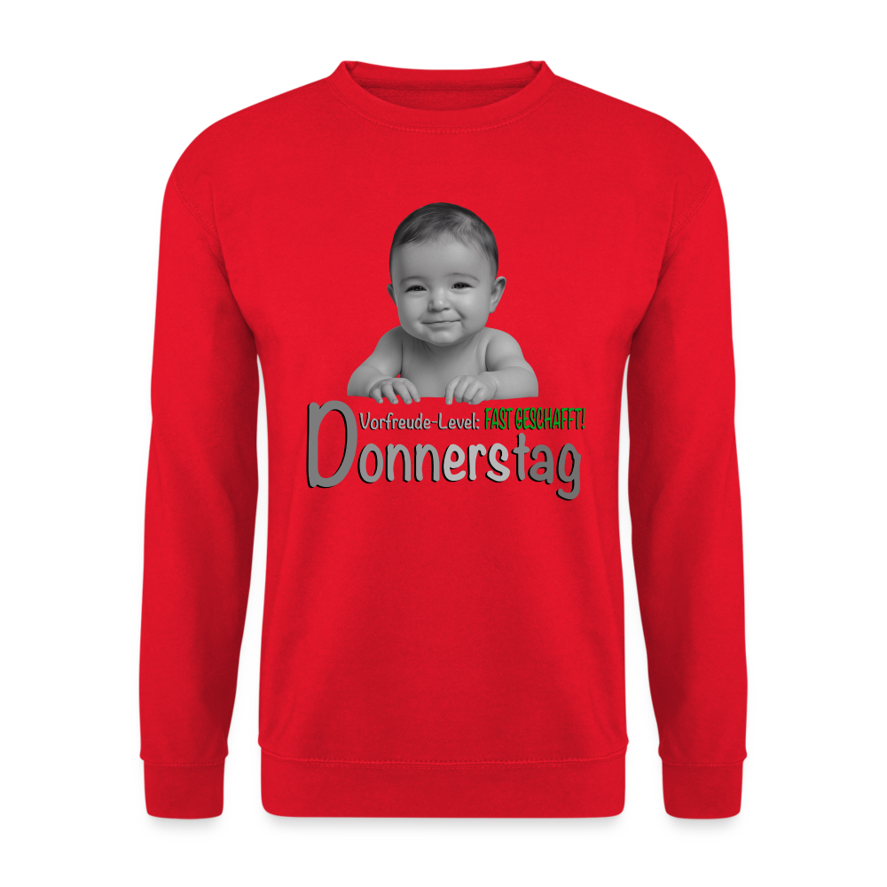 Donnerstag - Vorfreude-Level - Pulli - Rot