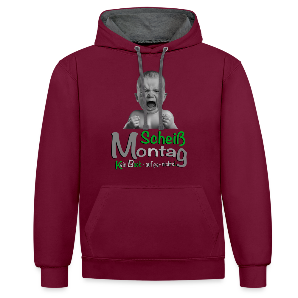 Montag ist ätzend Hoodie - Weinrot/Anthrazit