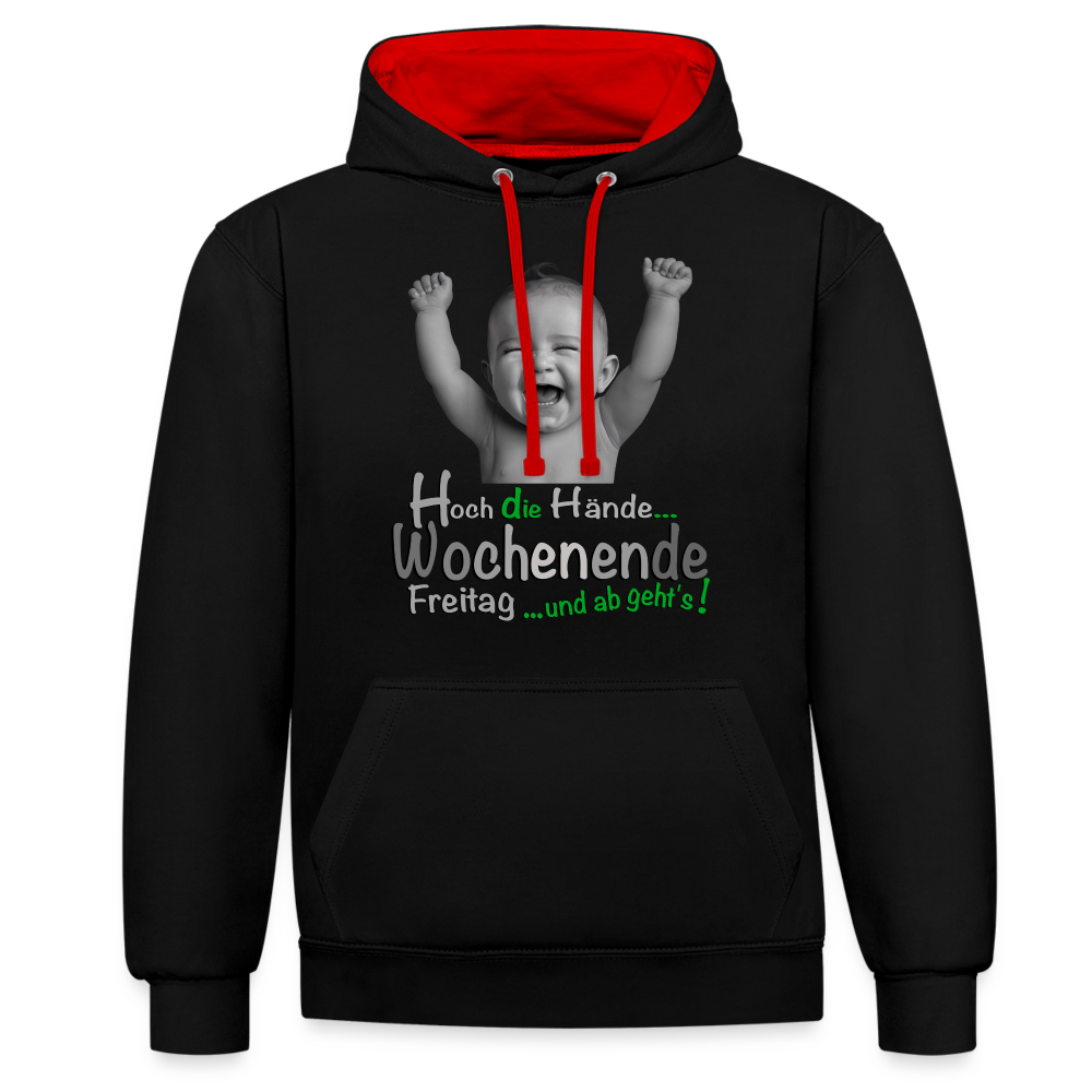 Hoch die Hände Wochenende Hoodie - Schwarz/Rot