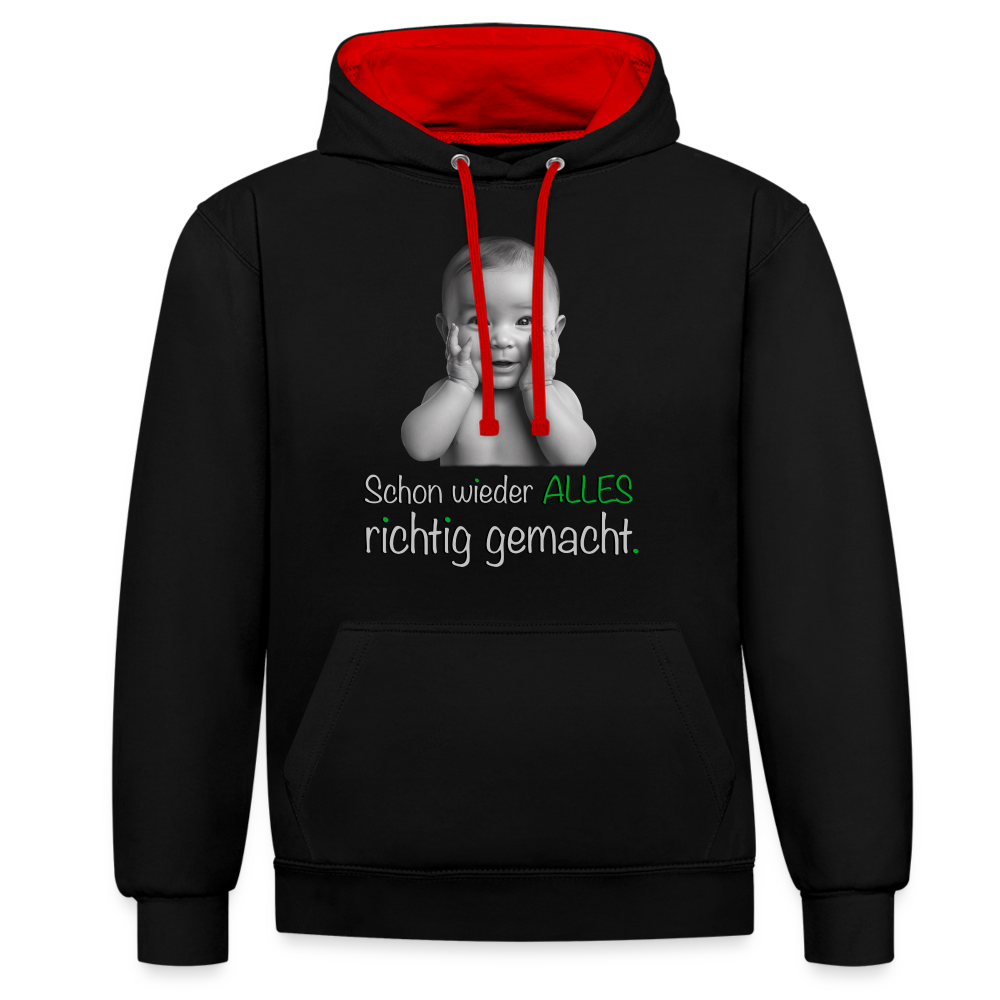 Alles richtig gemacht - Premium Hoodie 😉 - Schwarz/Rot