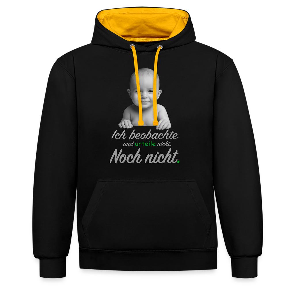 Ich beobachte nicht - Premium Hoodie 😎 - Schwarz/Gold