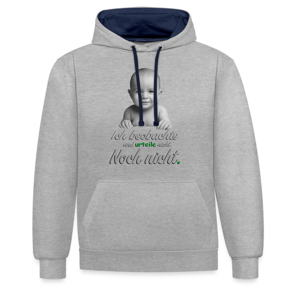 Ich beobachte nicht - Premium Hoodie đ - Grau meliert/Navy
