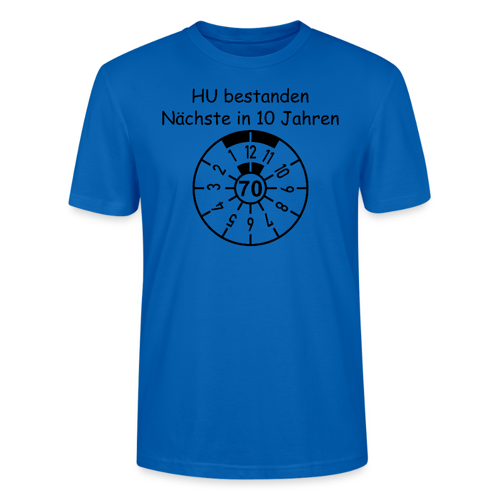 70. Geburtstag T-Shirt HU bestanden TÜV Plakette Design pfauenblau Bio-Baumwolle - StreetwearX