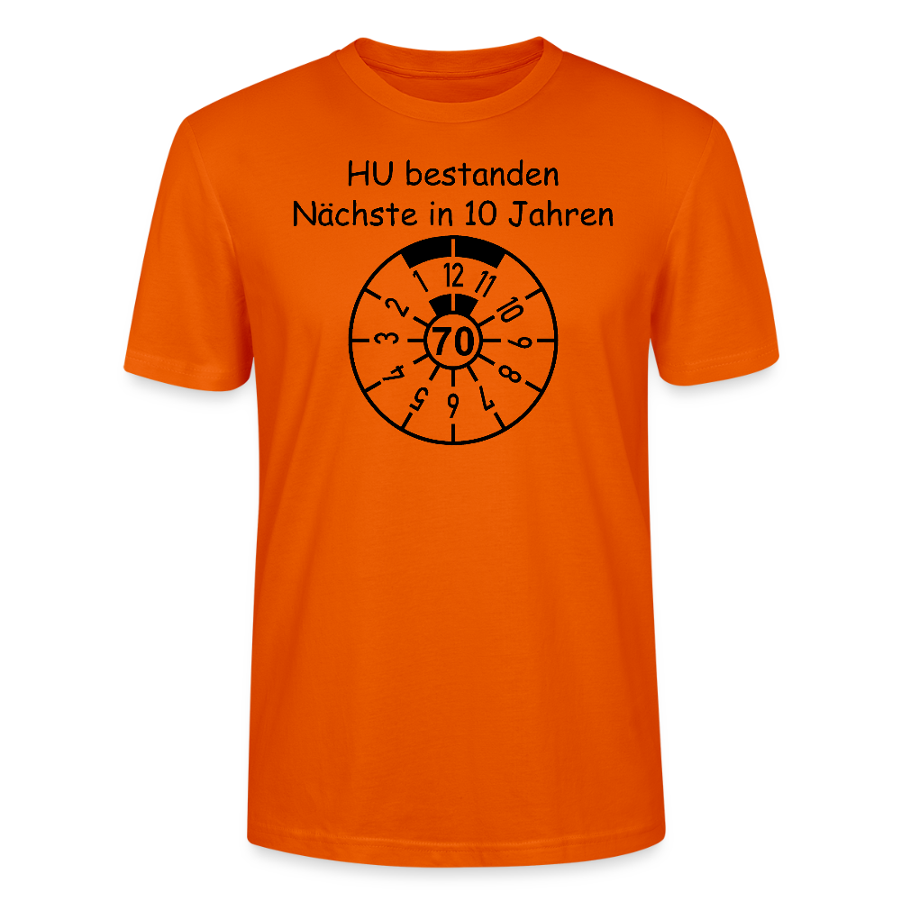 70. Geburtstag T-Shirt HU bestanden TÜV Plakette Design tieforange Bio-Baumwolle - StreetwearX