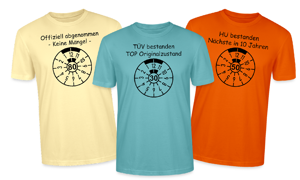 Die TÜV Kollektion für runde Geburtstage