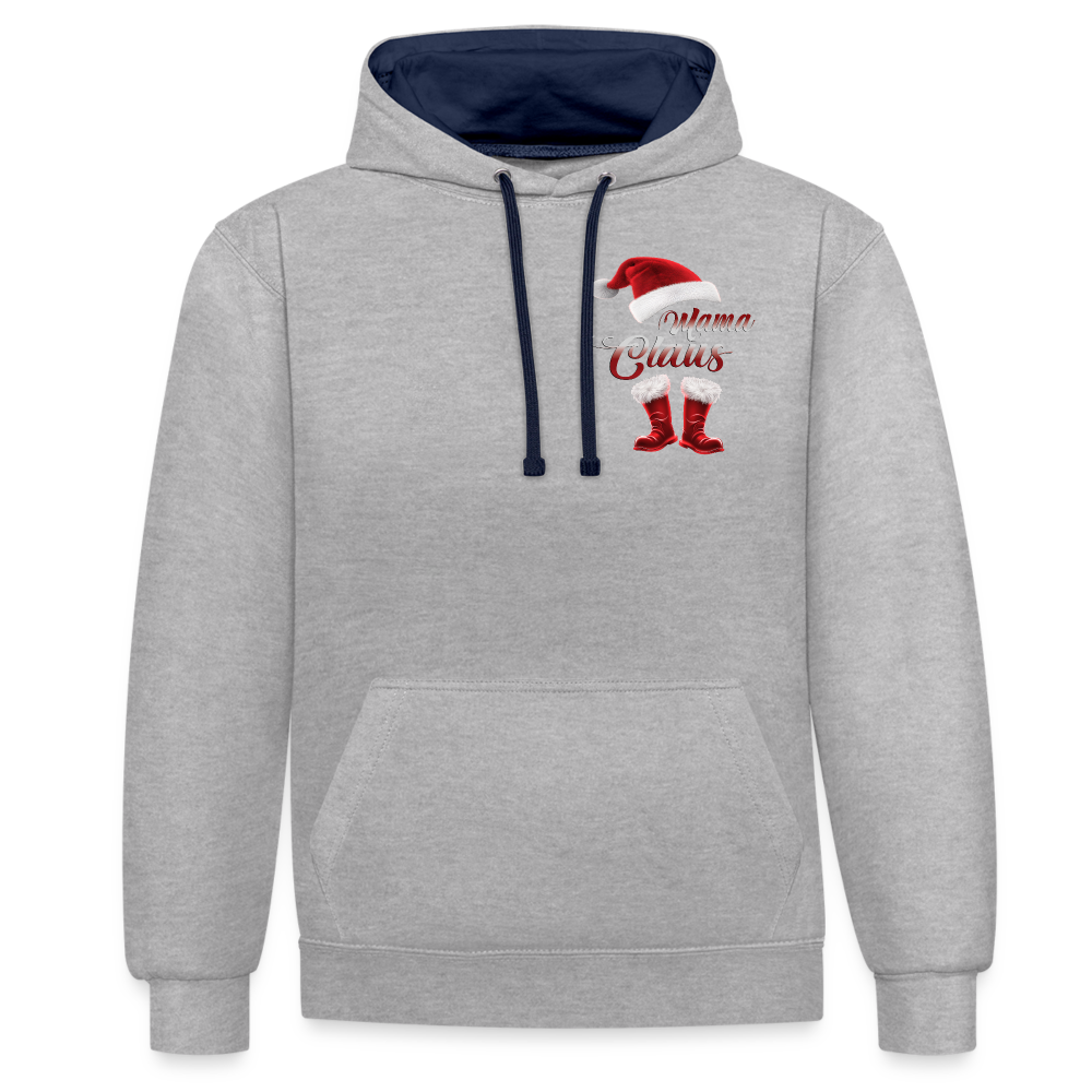 Mama Claus 2 Color Hoodie zu Fest - Grau meliert/Navy