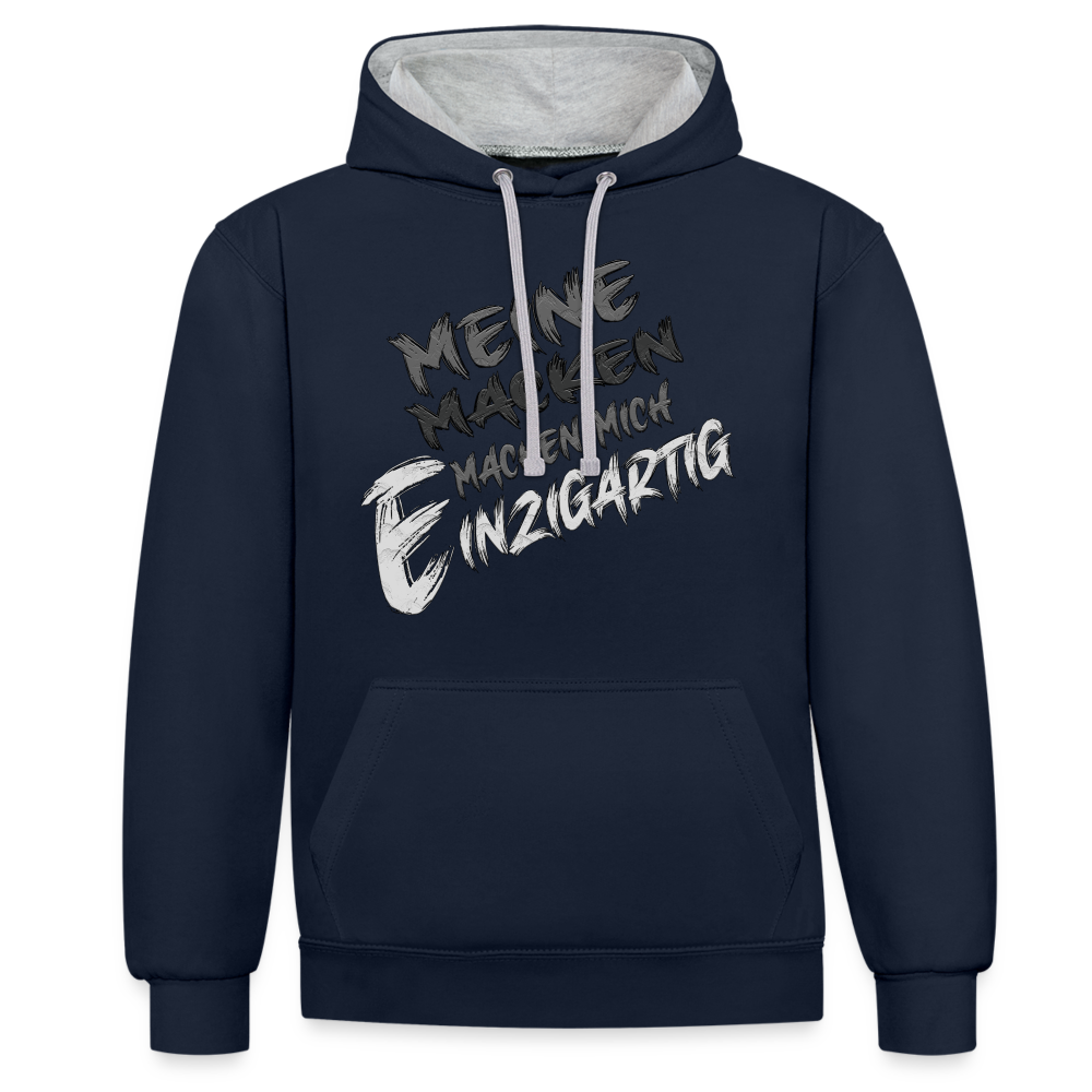 Einzigartige Macken - Navy/Grau meliert