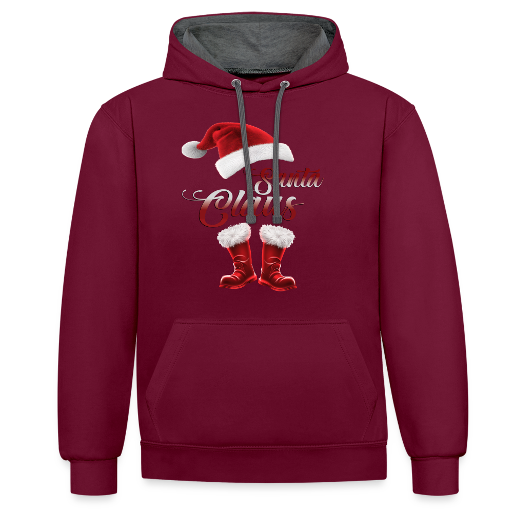 Santa Claus Hoodie - Weinrot/Anthrazit