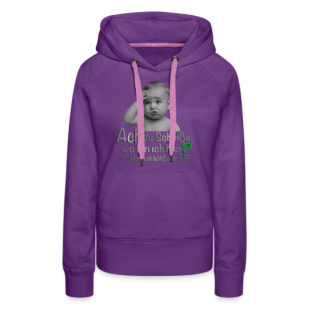 Wo bin ich hier Premium Hoodie - Purple