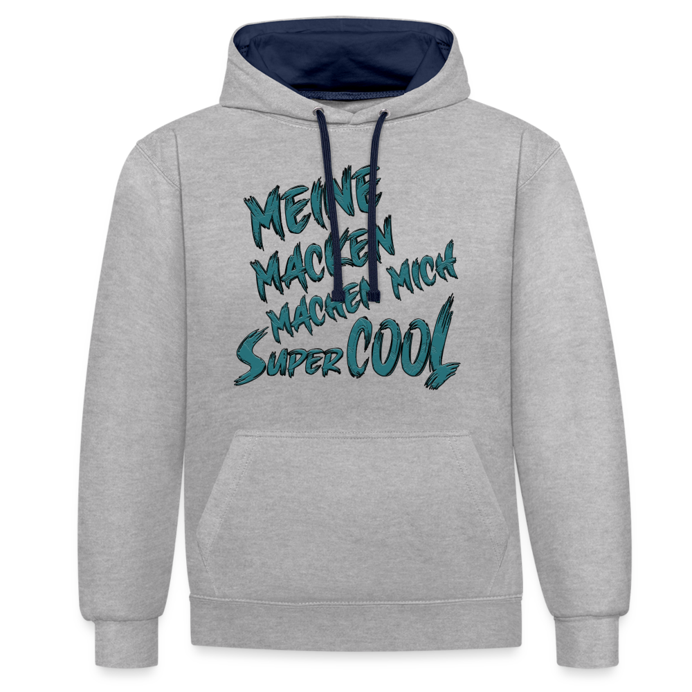 Super colle Macken Hoodie - Grau meliert/Navy