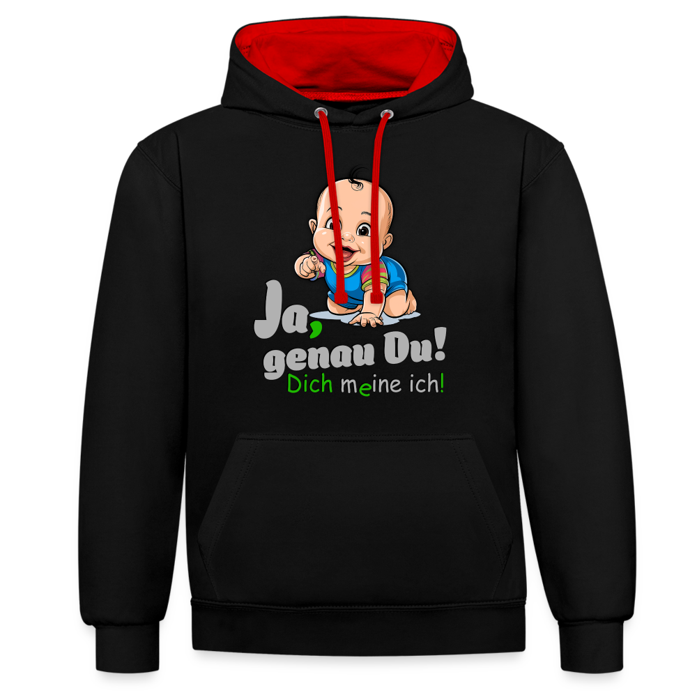 Ja, genau Du - Premium Hoodie 🙂 - Schwarz/Rot